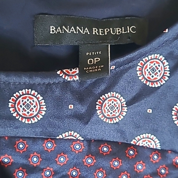 Banana Republic 100% Silk Navy Foulard Ruffle Mini Dress Women’s 0P Petite NWOT - Picture 16 of 17